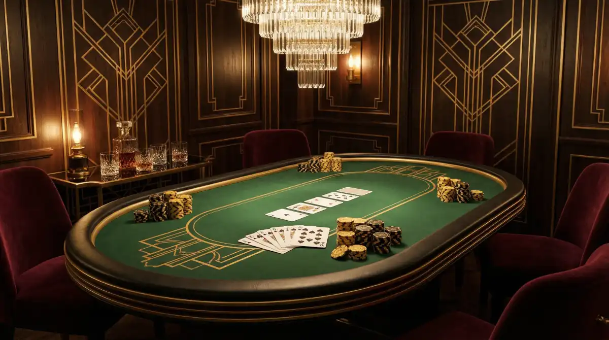 德州扑克牌桌与筹码